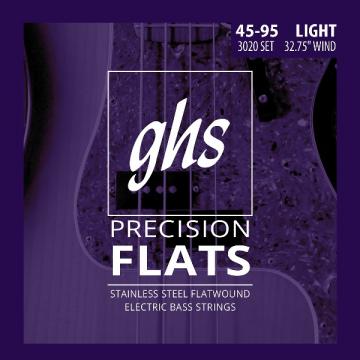 GHS PRECISION FLATS .045-.095 Stainless Steel Short Sc. Light - Backstage Music
