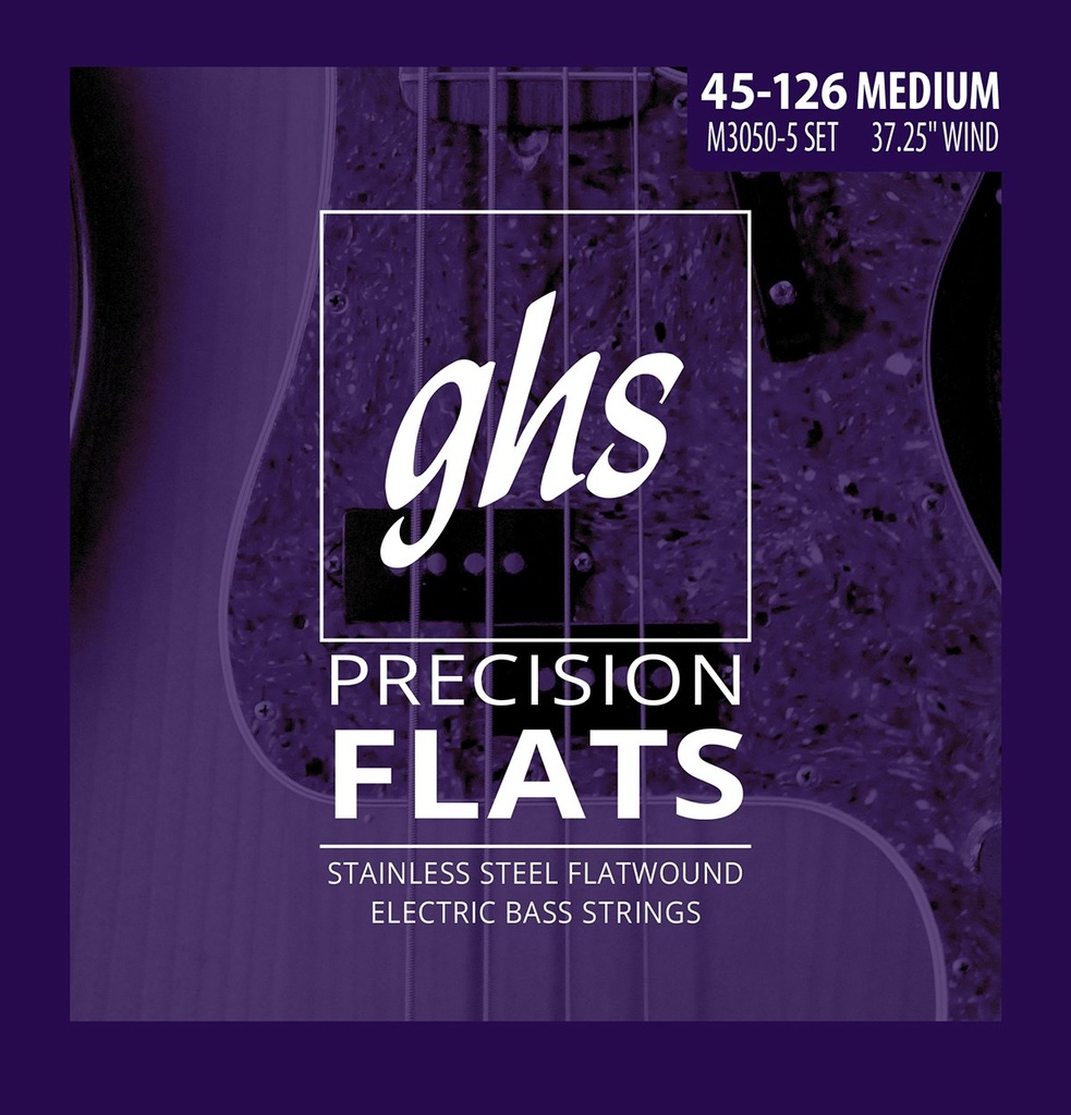 GHS PRECISION FLATS .045-.126 Stainless Steel Long Sc. Plus Medium 5-String - Backstage Music